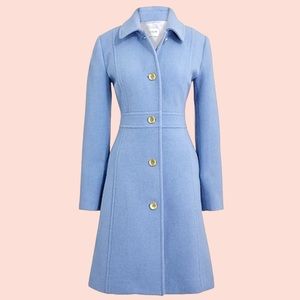 NWT! J Crew Periwinkle Blue Wool-blend Lady Day Coat Size 16